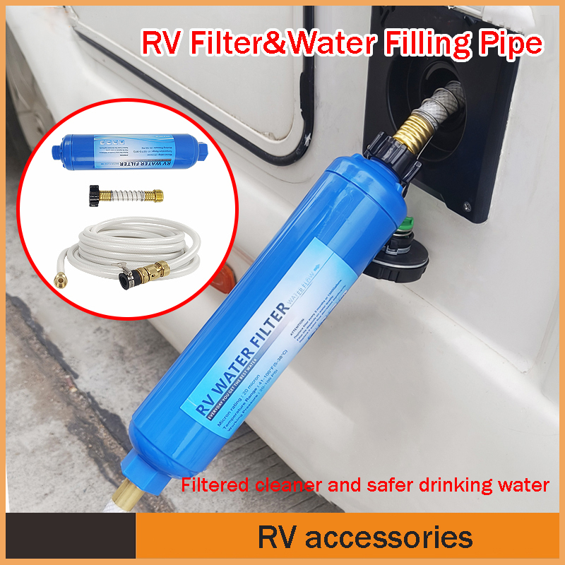 Camper RV Water Filter Hose Protector Inline Reduce Bad Taste Odor